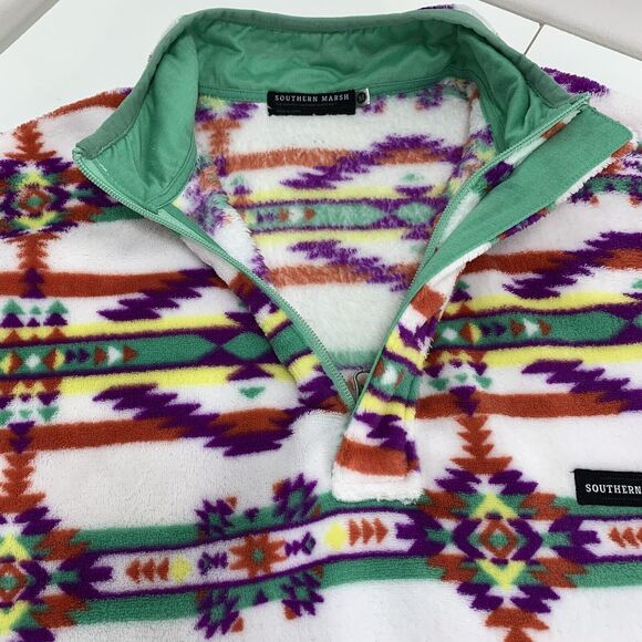 Southern Marsh HARBUCK Fleece Aztec Southwest SZ M 1/4 zip pullover mens womens - Picture 4 of 6
